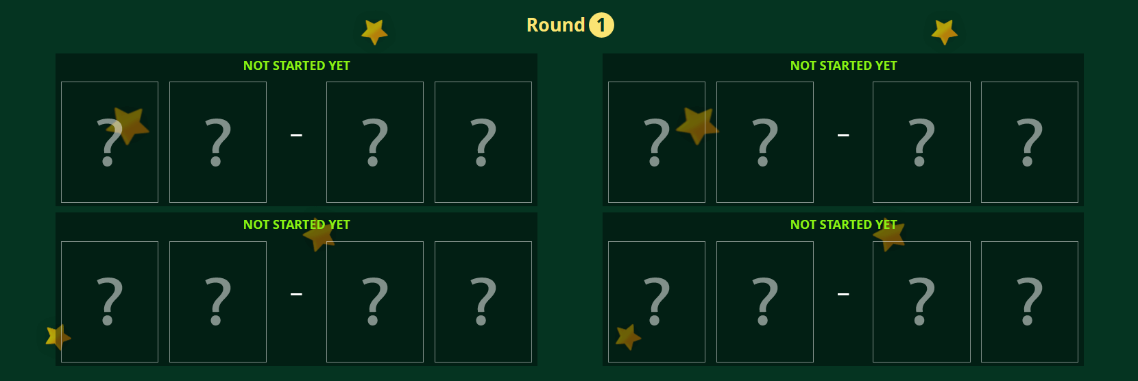 Tournament Round 1