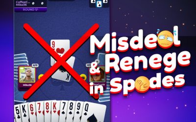 What are Renege and Misdeal in Spades?